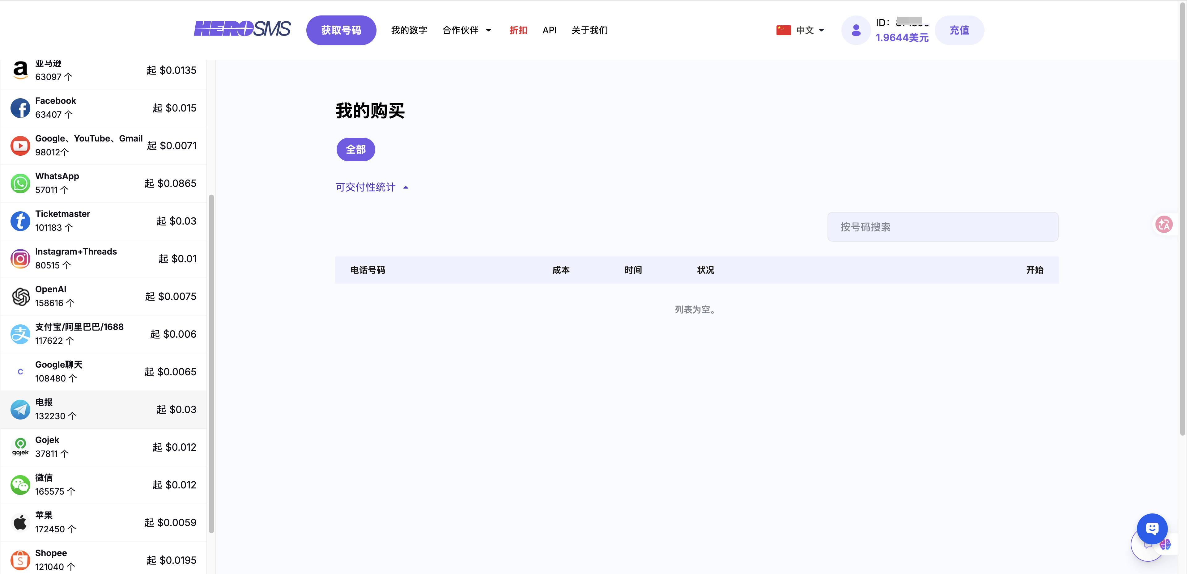 Telegram注册界面